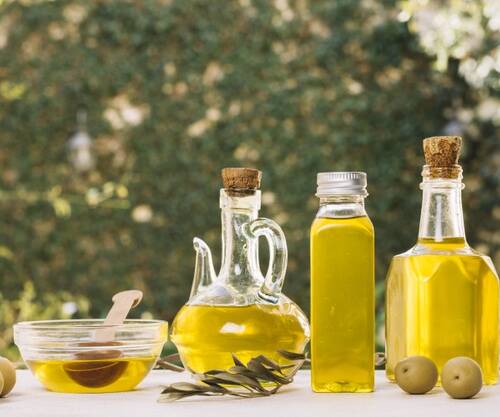 vibrant-olive-oil-bottles-outdoors